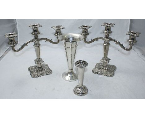 A loaded Silver spill vase with flared rim, tapering cylindrical body and splayed foot rim, gross weight approximately 12.1oz