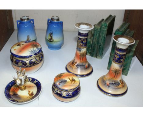 SECTION 24. A small assortment of ceramic and collectable items including a pair of small Japanese ceramic vases with silver 