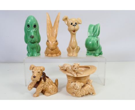 A collection of Sylvac animal figures to include a hare, rabbit table vesta 1064, dog 2950, dog 5296, dog 1433 and other, lar