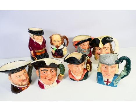 Royal Doulton - A collection of Royal Doulton Character Jugs to include: St George D6618, Capt Henry Morgan D6467, Henry VIII