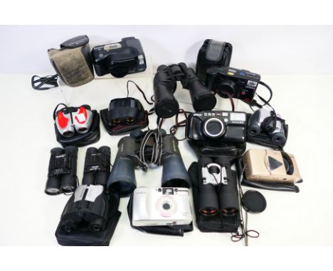 Cameras & Binoculars - A collection of five cameras to include: Nikon TW zoom 105, Olympus AZ-1zoom, Samsung Fino 115S, Mirai
