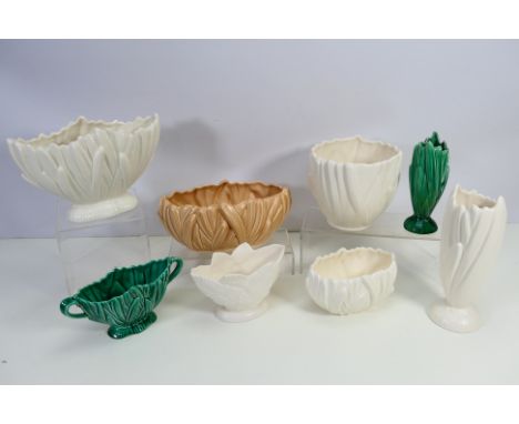 A collection of Sylvac hyacinth pattern planters, vases and similar, largest approximately 24 cm (h). [W]

NOTE: IN HOUSE SHI