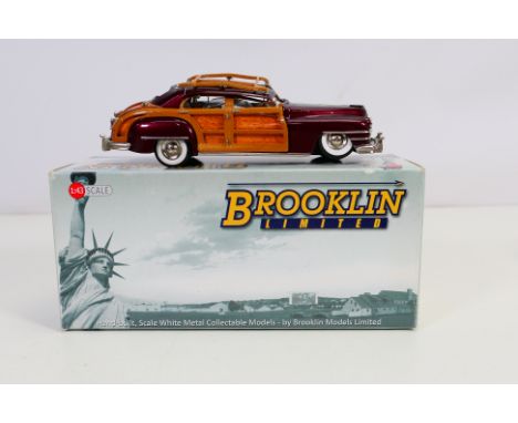 Brooklin Models - A damaged white metal 1/43 scale 1947 Chrysler Windsor Town & Country Sedan which appears to have been drop