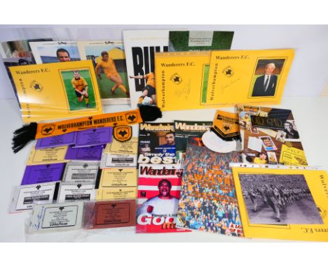 Football Memorabilia, A box file containing Season ticket books, signatures, patch, pennant,
sticker, fanzines, photos, club 