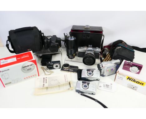 Photography - Cameras and accessories to include a Minolta SRT 100B, Nikon, Panasonic and similar. [W]