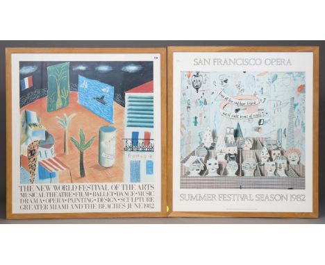 Two David Hockney Exhibition posters “San Francisco Opera Summer Festival Season 1982” &amp; “The New World Festival of The A