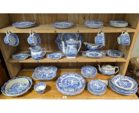 Sixty-two various items of Spode blue & white dinner & tea ware.