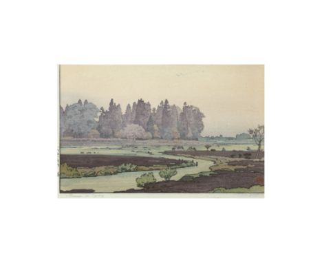 Toshi Yoshida (1911-1995) Morning in Spring, 1951Woodblock print, signed with a seal of the artist, framed and glazed, 37 x 2