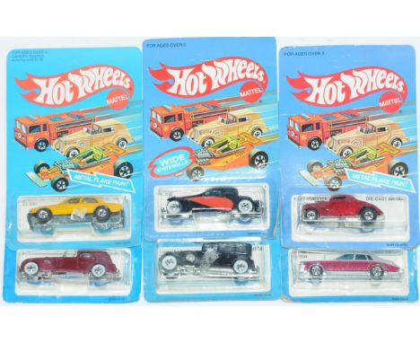 Hot Wheels a blister group of 1981/2/3 issue models to include No.9244 Neet Streeter, No.1696 1937 Bugatti and others (see ph