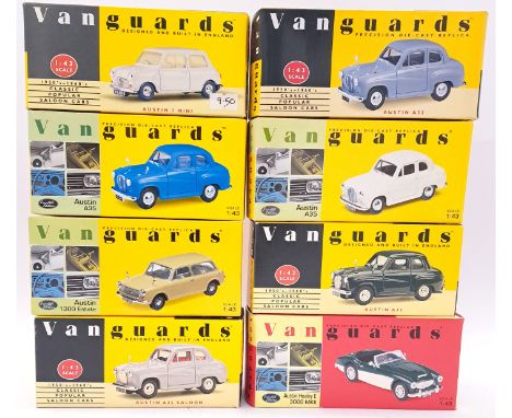 Vanguards, a boxed 1:43 scale Austin group to include VA23001 Austin A34 Saloon in Grey along with others (see photo). Condit