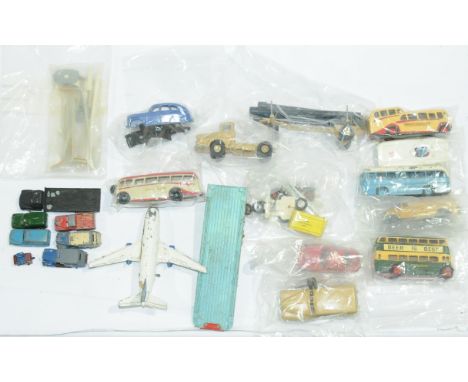 Dinky &amp; Similar an unboxed group to include Dublo Dinky Austin Taxi, Dinky (French Issue) 039 Tracteur Unic with Trailer 