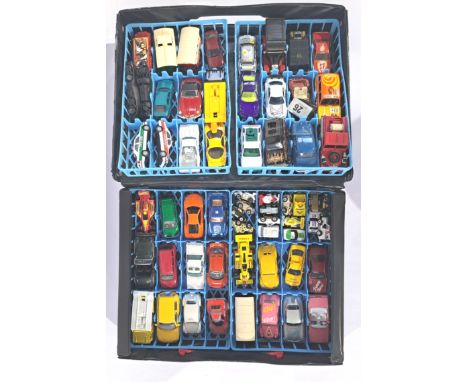 Matchbox, Lledo, Hot Wheels and similar. 48 Car Carry Case "Fast Lane" to contain x48+ Cars/Vehicles to include Matchbox Ferr