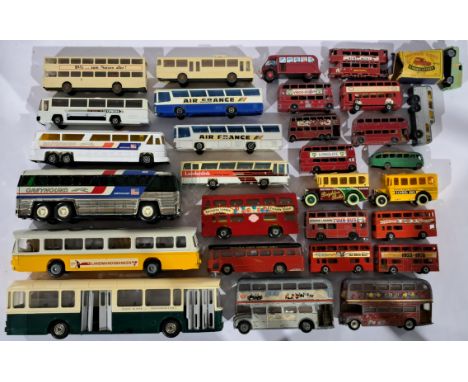 Matchbox, Tekno and similar. A mixed Vintage mainly Bus related group to include Tekno 851 Scania CR76 Bus and others. Condit