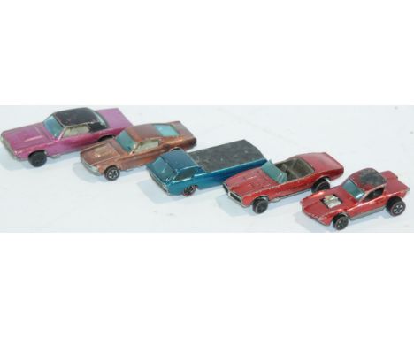 Hot Wheels (Mattel) Vintage Redline an unboxed group to include Custom T-Bird, Deora and others (see photo). Conditions are g