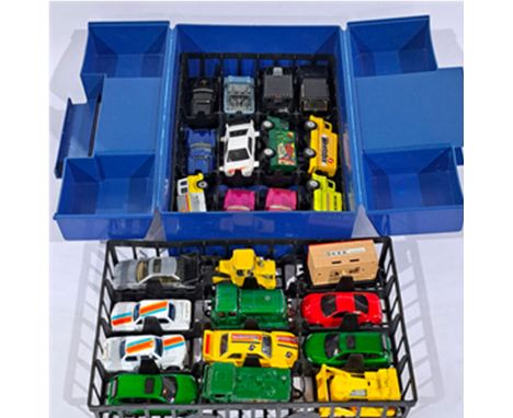 Matchbox, Corgi and similar. Matchbox "Carry Case" to contain 24x Cars/Vehicles to include Matchbox Caterpillar D.8 Tractor, 