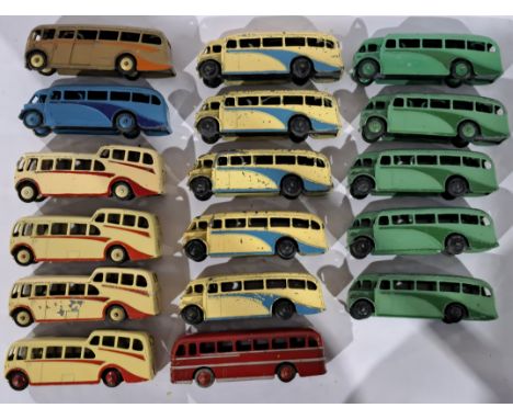 Dinky A unboxed group of Vintage Buses to include Observation Coach's and others Conditions generally appear Fair to Good Plu