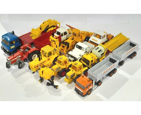 A mixed Commercial group of Britains and others to include Siku Massey Ferguson 284S Tractor, Britains 9915 Mercedes Unimog, 