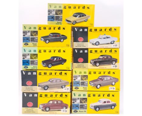 Vanguards, a boxed 1:43 scale Rover group to include VA19008 Rover P4 in Ivory/Grey, VA19000 Rover in Maroon along with other