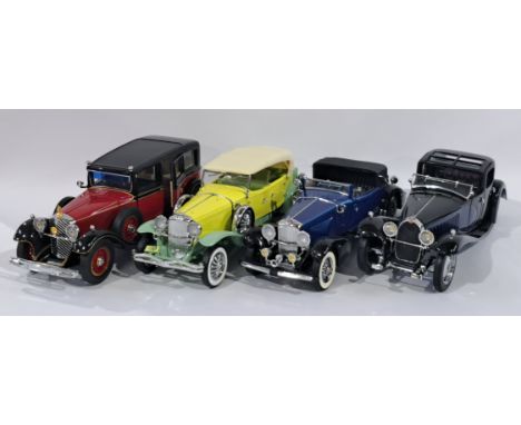 Franklin Mint a Unboxed Group to include Bugatti, Duesenberg and similar. Some vehicles may have parts may be broken/missing.
