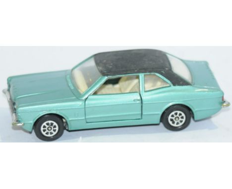 Corgi an unboxed 313 Ford Cortina GXL "Graham Hill" in metallic light aqua, black roof, off white interior, black base, Whizz