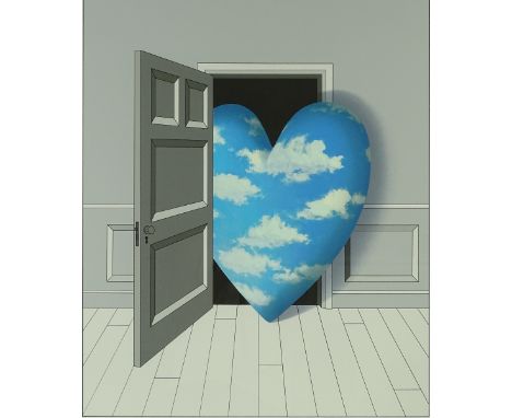 Patrick Hughes, coloured print, cloudy, signed in pencil, no. 29/130, image size 28" x 20", framed.