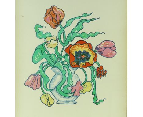 Edwina Sandys, print, floral still life, signed in pencil, artist proof, sheet size 30" x 22", clip frame.