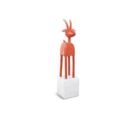 Grainne Watts (Contemporary)Fantastical Red GoatCeramic sculpture, 62cm highStamped with artist's initials and 'Ireland'