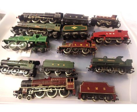 Nine OO scale Steam Outline locomotives, various makes and types, suitable spares or refurbishment. P&amp;P Group 2 (£18+VAT 