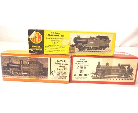 Three OO scale locomotive kits, appear complete but all unchecked, K's kits 14xx chassis started. P&amp;P Group 1 (£14+VAT fo