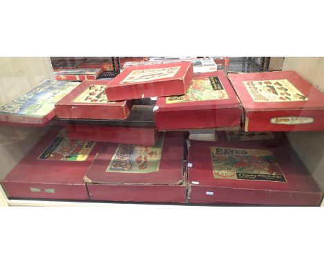Ten Bayko set boxes containing quantity of parts, books etc. Contents of sets unchecked, boxes mostly poor. P&amp;P Group 3 (