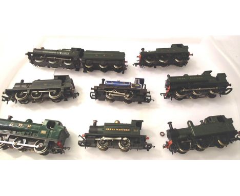 Eight unboxed OO scale Steam Locomotives, various makes and types, mostly good to very good condition. P&amp;P Group 1 (£14+V