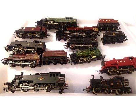 Ten OO scale Steam Outline locomotives, various makes and types, suitable for spares or refurbishment. P&amp;P Group 2 (£18+V