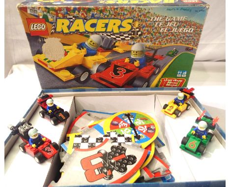 LEGO racers game, four cars and roadway sections etc. P&amp;P Group 1 (£14+VAT for the first lot and £1+VAT for subsequent lo