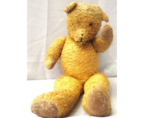 Vintage teddy bear, 65 cm. Jointed arms, legs and head, missing one eye, in good condition. P&amp;P Group 1 (£14+VAT for the 