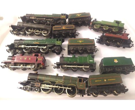 Eight OO scale Steam Outline locomotives, various makes and types, suitable for spares or refurbishment. P&amp;P Group 1 (£14