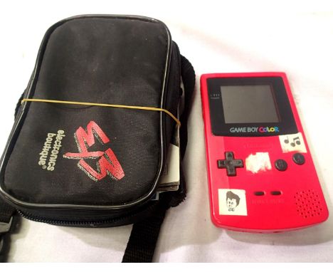 Nintendo Gameboy Colour handheld console with two games, Zelda Links Awakening and Top Gear Rally (unboxed with manuals), bat