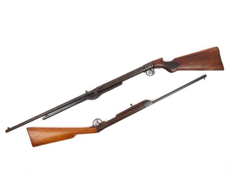 A .22" BSA Standard underlever air rifle No. "30954 (1927), with traces of etching on air chamber, walnut butt with chequered