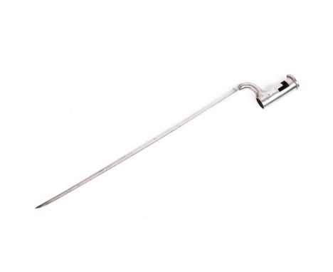 A Brown Bess pattern triangular socket bayonet with lug for Lovell's spring catch, the 17" blade marked "S. Hill" and with or