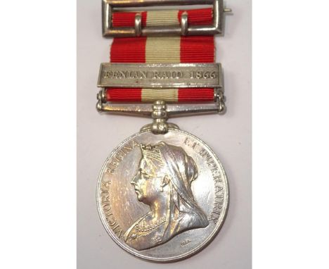 Canadian General Service medal 1866-70, 1 clasp Fenian Raid 1866 (engraved 1069 Pte R Hunt 30/Regt) VF £150-200