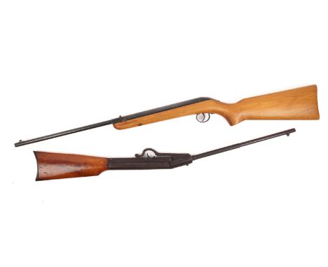 A .177" smooth bore "Gem" air rifle, 33" overall, barrel 16½" marked "Patent" and "Gem" and crossed pistols trade mark. GWO &