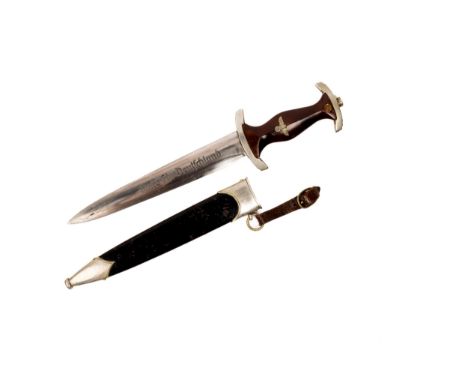 A Third Reich NSKK dagger, by "Solinger Axt-und Hauerfabrik", with nickel silver mounts, the crossguard marked "Wf" (SA Group