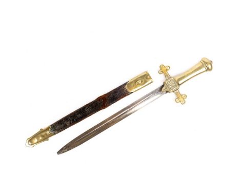 An 1895 pattern drummer's/bugler's sword, the blade stamped with broad arrow and inspector's mark, the brass hilt with inspec