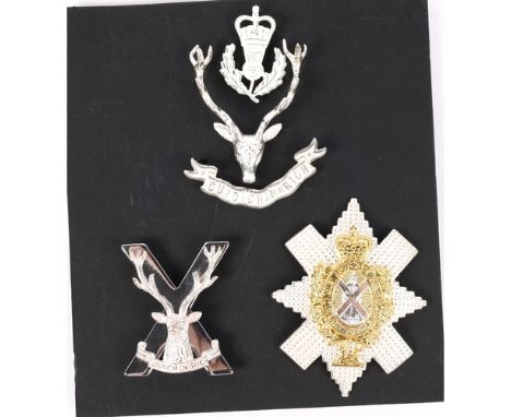 3 Scottish officers glengarry badges taken from MOD Contracts by London Badge &amp; Button Co: 3-piece Queen's Own Highlander