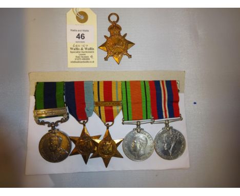 1914-15 star, (69 Sgt F R Davies K. Edw H) NEF; Five: IGS 1908, 1 clasp N W Frontier 1930-31, (7875146 Pte L M Davies R Tank 