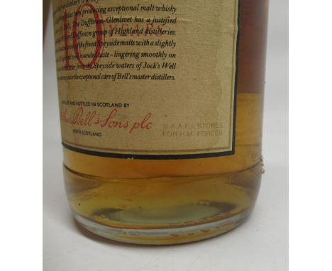 The Dufftown Glenlivet Pure Highland Malt Scotch Whisky, aged 10 years, 1ltr no proof visible, NAAFI Stores for HM Forces, 1b