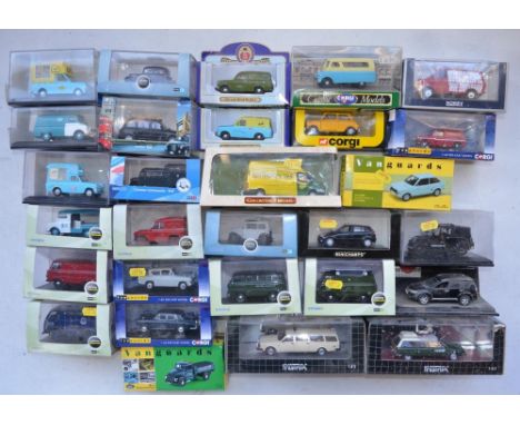 Collection of 1/43 scale boxed diecast model vehicles from Corgi, Oxford Diecast, Lledo Vanguards, Matrix Models etc (28 plus