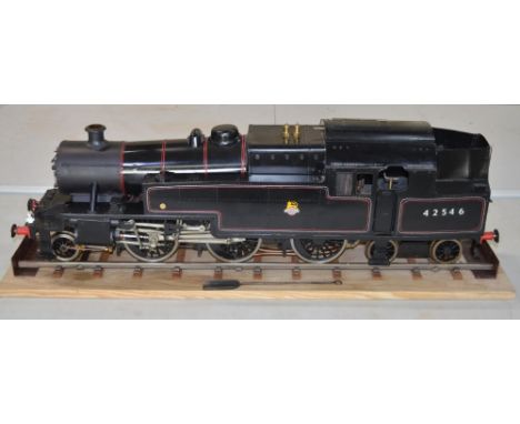 Live steam 3 1/2 gauge ex LMS 2-6-4T tank locomotive, British Railways 42546 in lined black livery with expired boiler certif