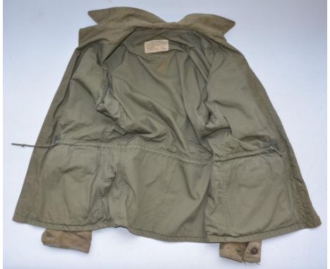 WW2 US Army windproof jacket M-1943, a padded military waistcoat and dress jacket size 48/R with medal ribbon 