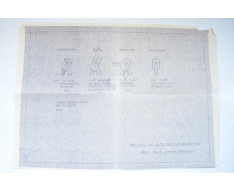 Original Norank engineers blueprint copy of R2D2 general layout as drawn by British special effects designer John Stears circ