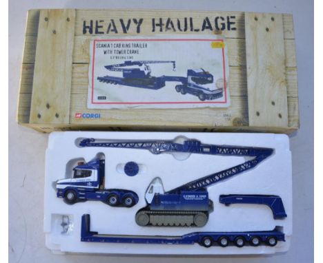 Boxed Corgi 1/50 Scania T Cab King Trailer With Tower Crane (item , limited edition, no CoA, model mint with sealed accessory